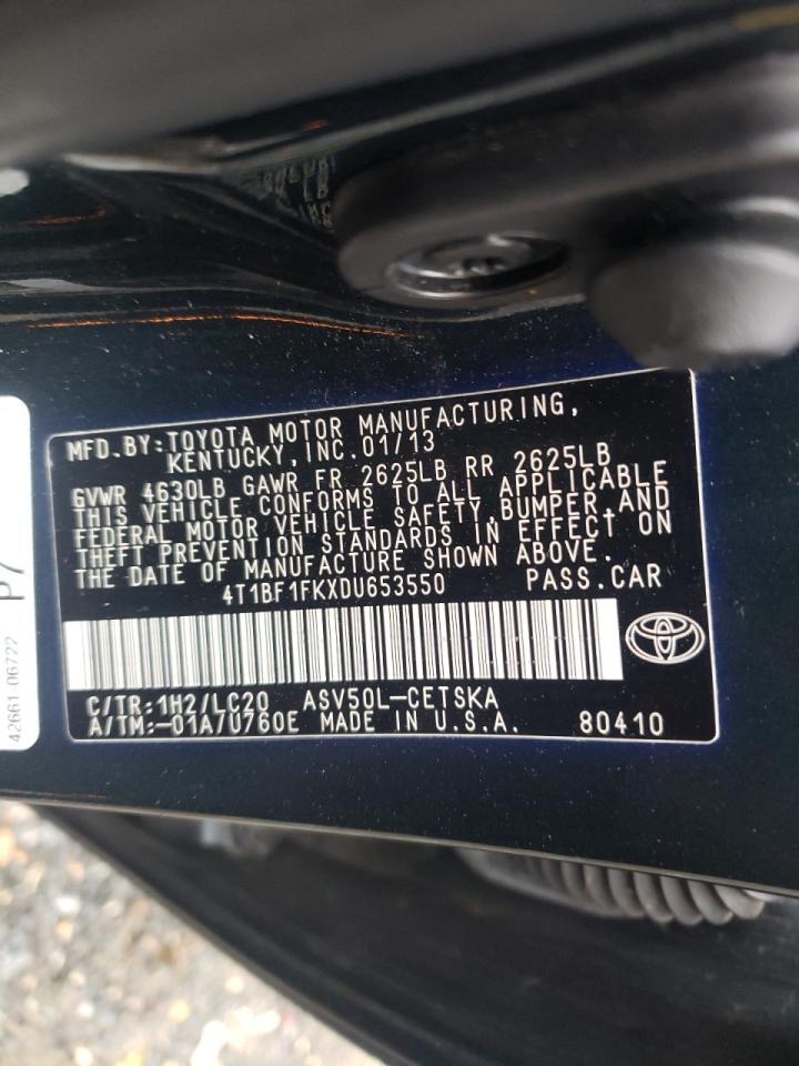 Photo 10 from auction – 2013 TOYOTA CAMRY L with VIN 4T1BF1FKXDU653550