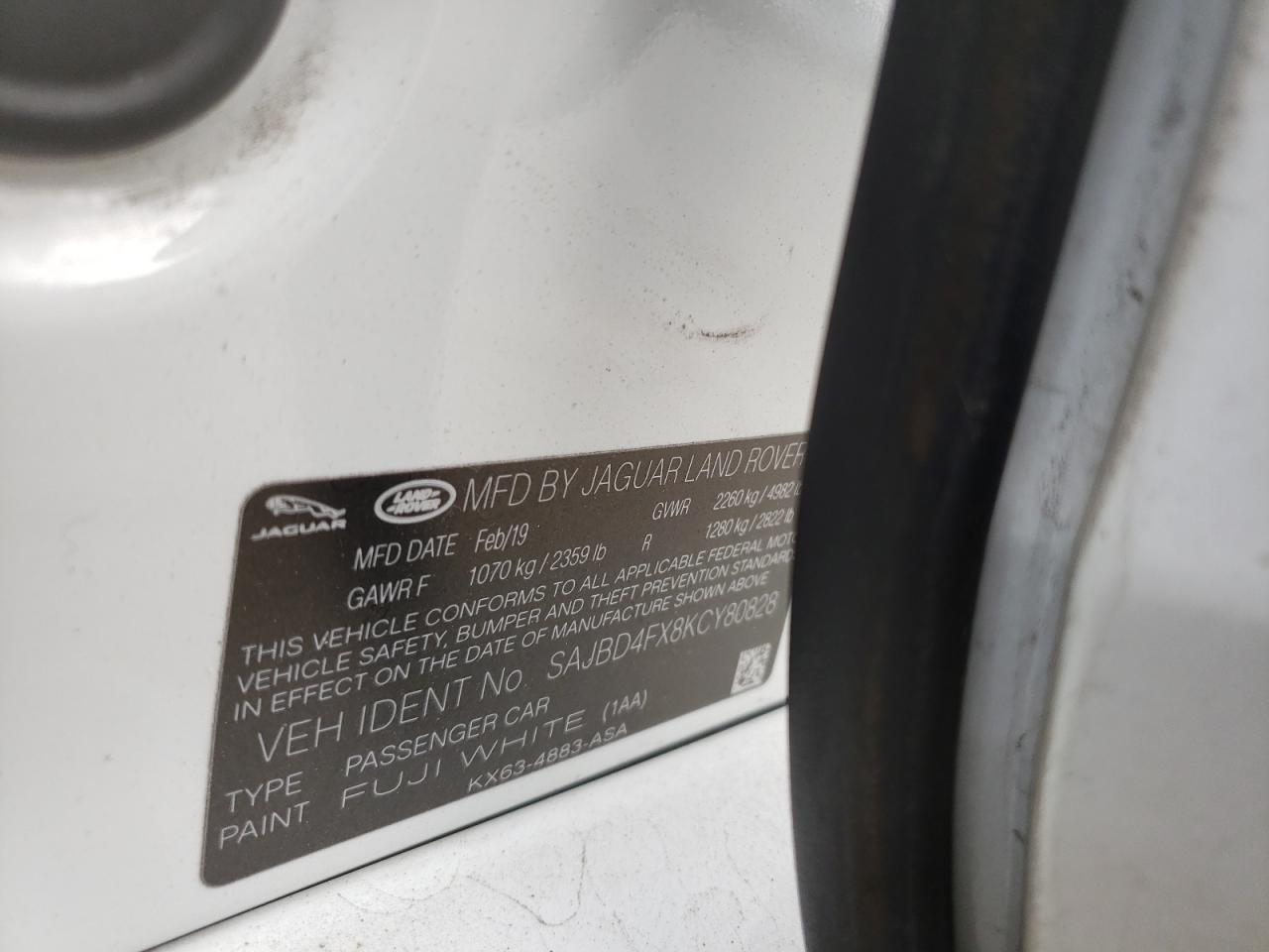 Photo 10 from auction – 2019 JAGUAR XF PREMIUM with VIN SAJBD4FX8KCY80828