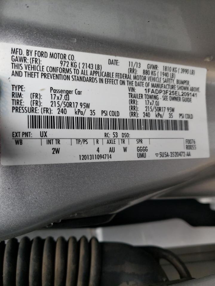 Photo 10 from auction – 2014 FORD FOCUS SE with VIN 1FADP3F25EL209141