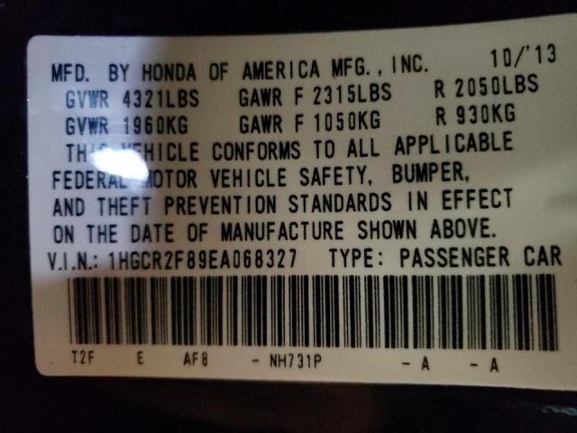 Photo 10 from auction – 2014 HONDA ACCORD EXL with VIN 1HGCR2F89EA068327