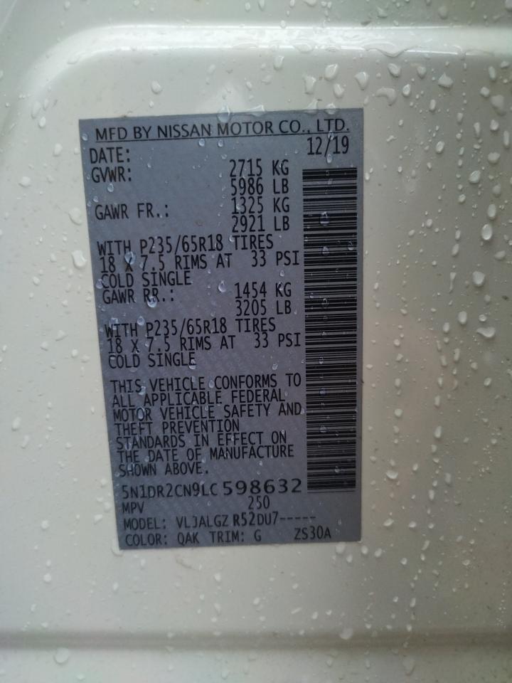 Photo 10 from auction – 2020 NISSAN PATHFINDER with VIN 5N1DR2CN9LC598632