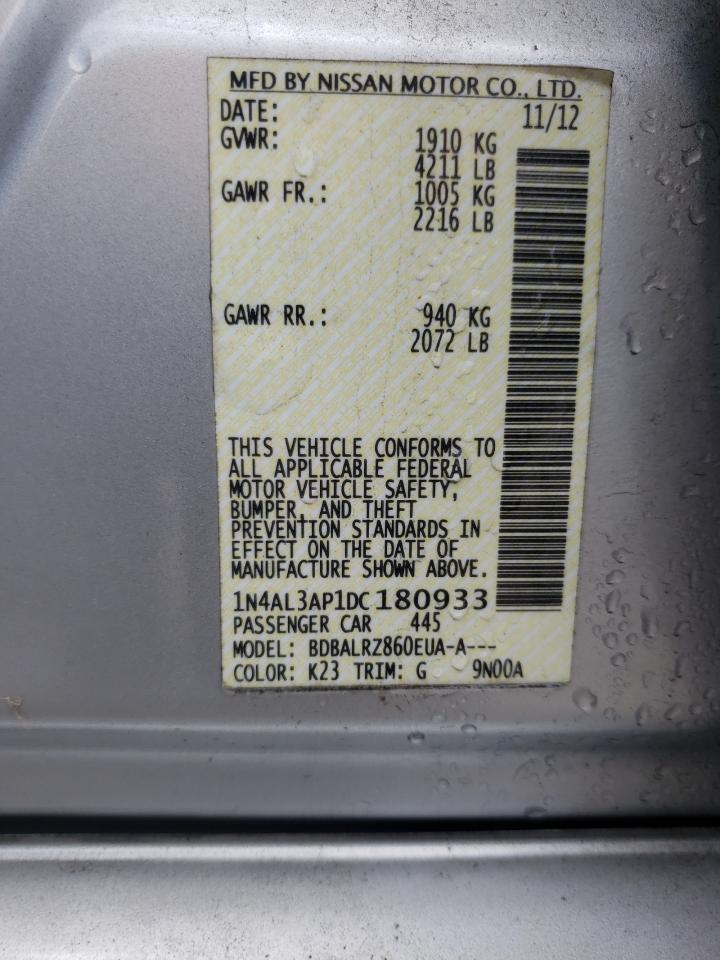 Photo 10 from auction – 2013 NISSAN ALTIMA 2.5 with VIN 1N4AL3AP1DC180933