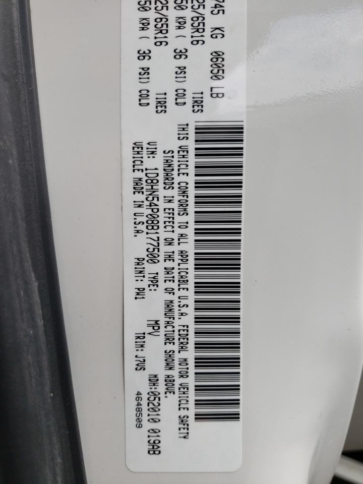 Photo 10 from auction – 2008 DODGE GRAND CARA with VIN 1D8HN54P08B177500