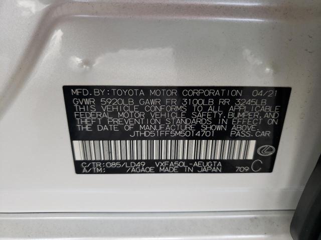 Photo 10 from auction – 2021 LEXUS LS 500 BAS with VIN JTHD51FF5M5014701