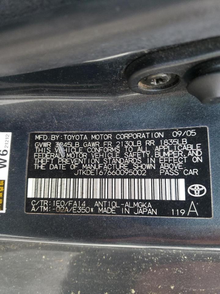 Photo 10 from auction – 2006 TOYOTA SCION TC with VIN JTKDE167660095002