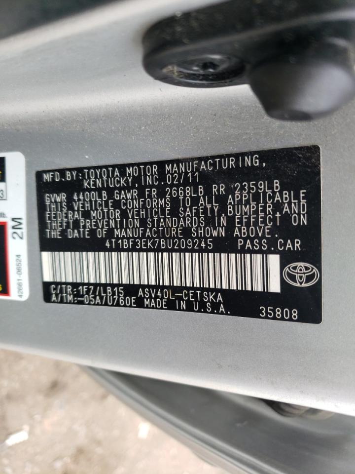 Photo 10 from auction – 2011 TOYOTA CAMRY BASE with VIN 4T1BF3EK7BU209245