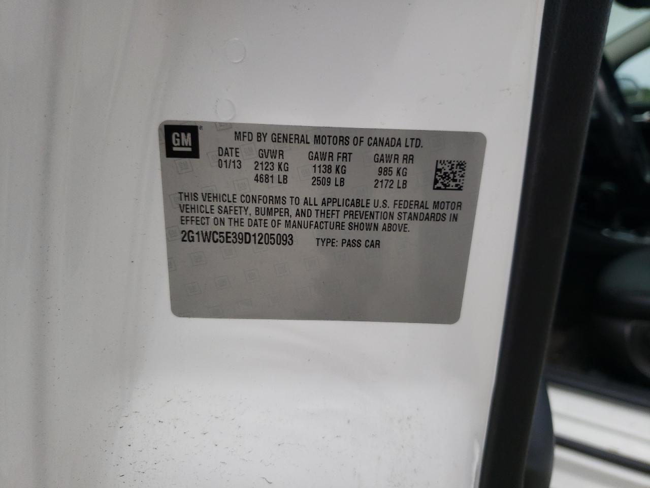 Photo 10 from auction – 2013 CHEVROLET IMPALA LTZ with VIN 2G1WC5E39D1205093