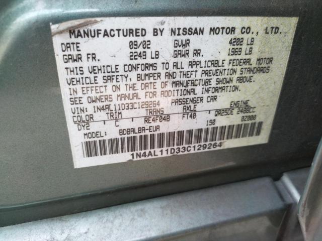 Photo 10 from auction – 2003 NISSAN ALTIMA BAS with VIN 1N4AL11D33C129264