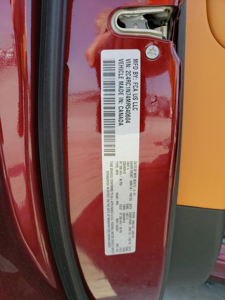 Photo 10 from auction – 2021 CHRYSLER PACIFICA H with VIN 2C4RC1N74MR540604