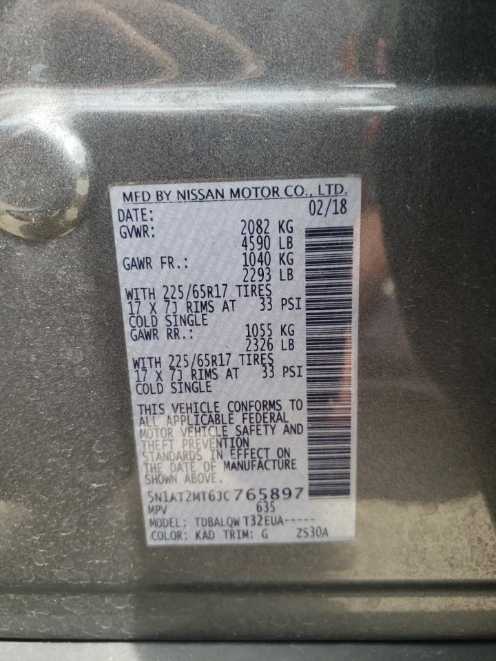 Photo 10 from auction – 2018 NISSAN ROGUE S with VIN 5N1AT2MT6JC765897