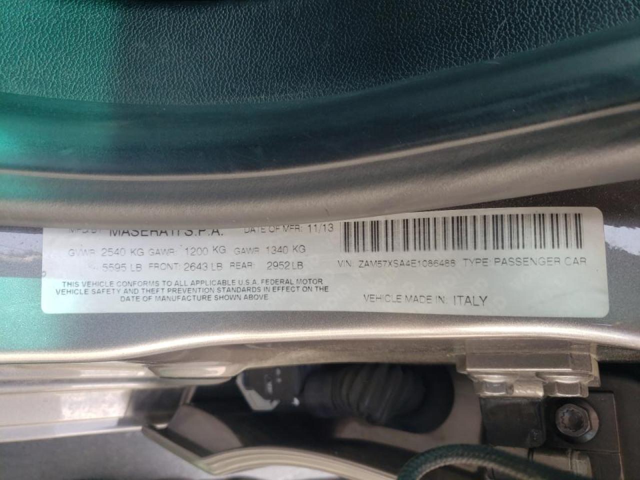 Photo 10 from auction – 2014 MASERATI GHIBLI with VIN ZAM57XSA4E1086488