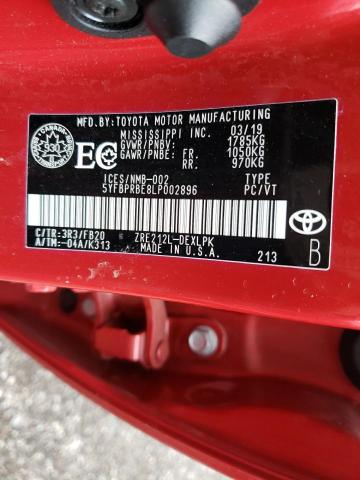 Photo 10 from auction – 2020 TOYOTA COROLLA LE with VIN 5YFBPRBE8LP002896