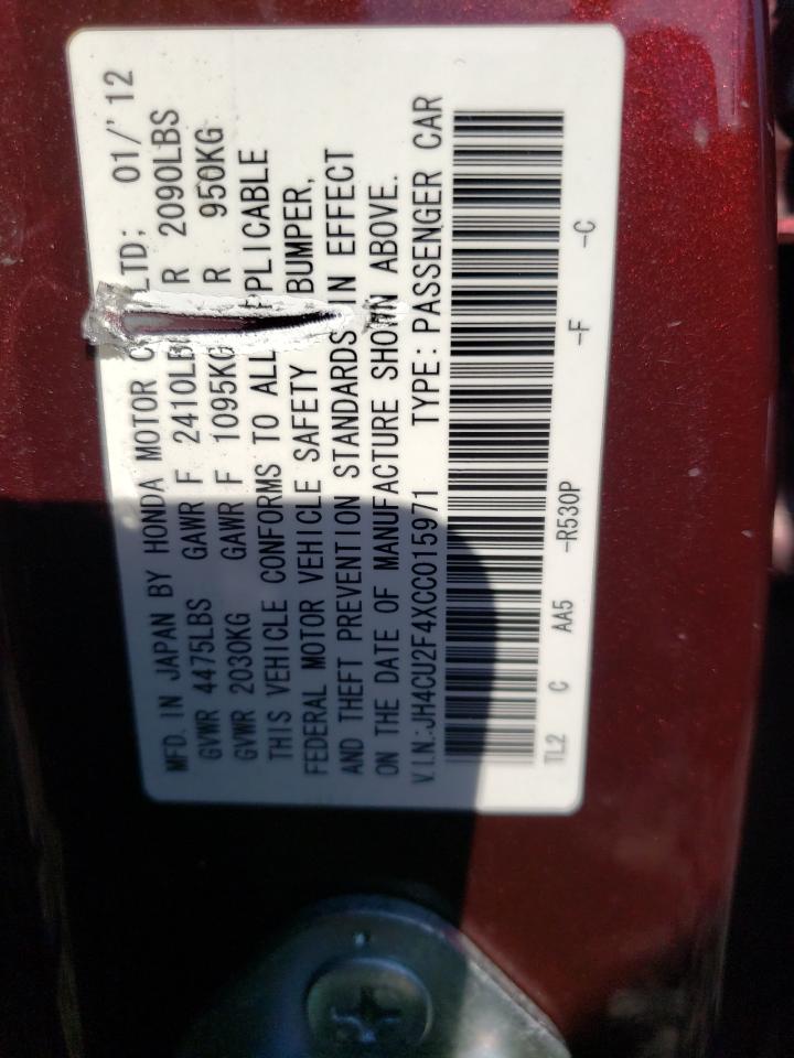 Photo 10 from auction – 2012 ACURA TSX with VIN JH4CU2F4XCC015971