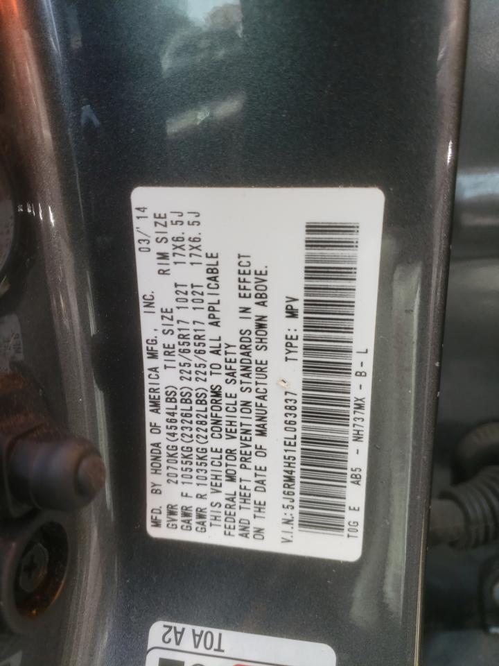 Photo 10 from auction – 2014 HONDA CR-V EX with VIN 5J6RM4H51EL063837