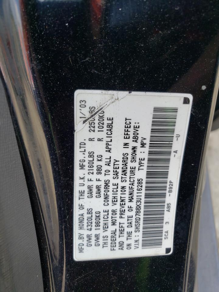 Photo 10 from auction – 2003 HONDA CR-V EX with VIN SHSRD788X3U116285