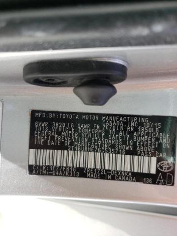 Photo 10 from auction – 2016 TOYOTA COROLLA L with VIN 2T1BURHE7GC535716