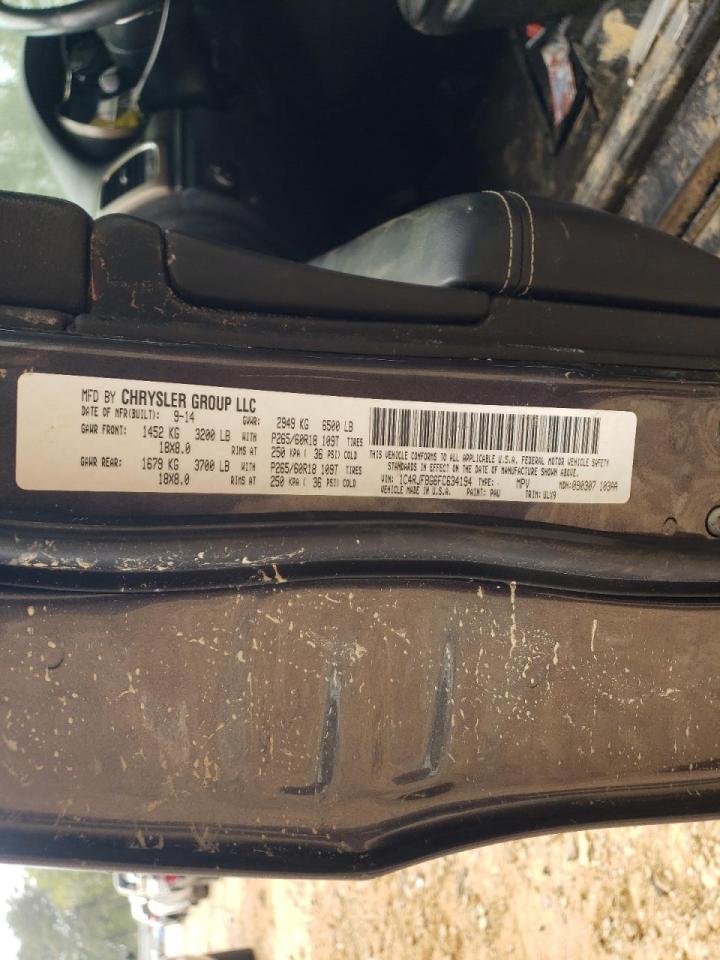 Photo 10 from auction – 2015 JEEP GRAND CHER with VIN 1C4RJFBG6FC634194