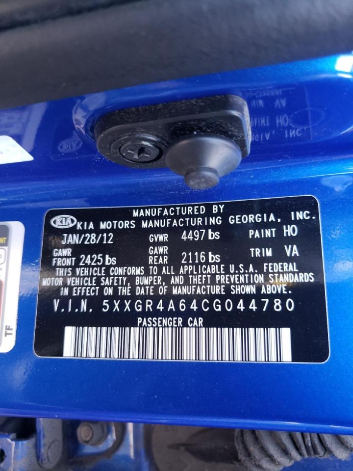 Photo 10 from auction – 2012 KIA OPTIMA SX with VIN 5XXGR4A64CG044780
