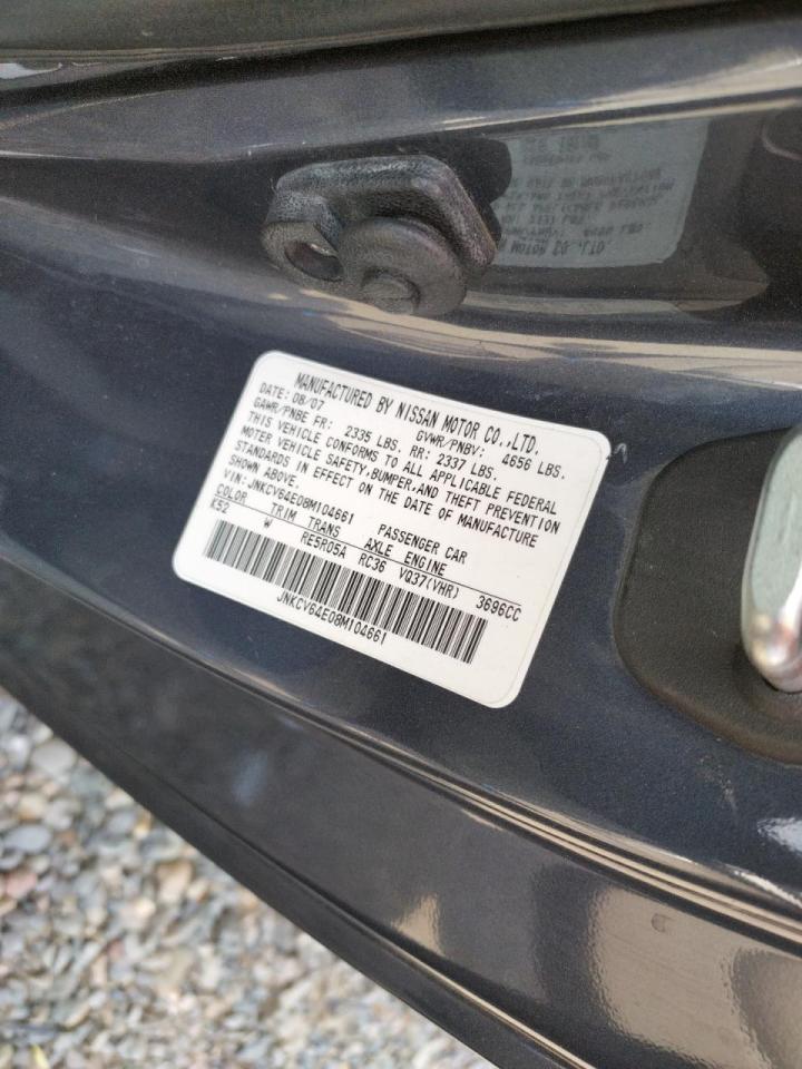 Photo 10 from auction – 2008 INFINITI G37 BASE with VIN JNKCV64E08M104661