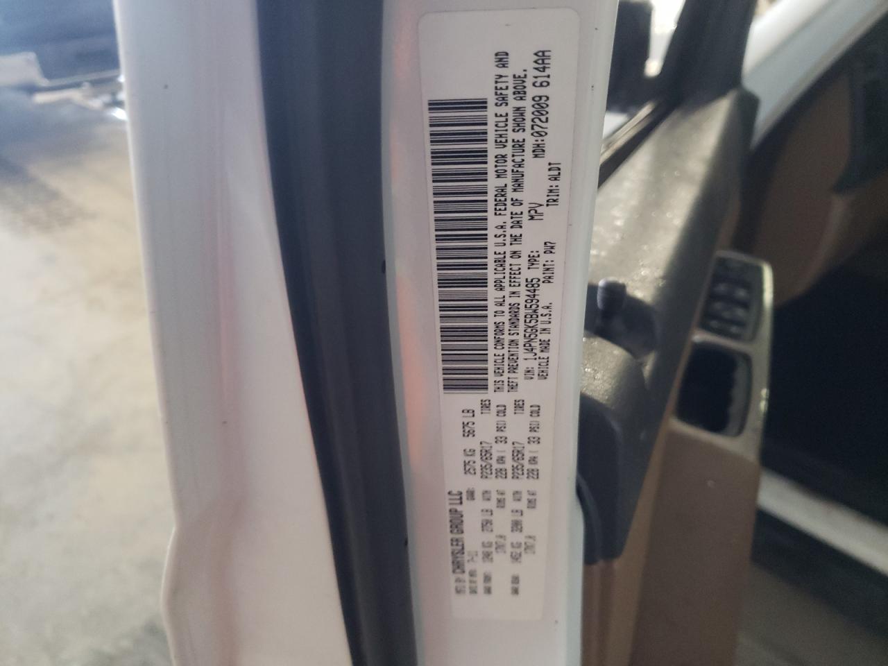Photo 10 from auction – 2011 JEEP LIBERTY LI with VIN 1J4PN5GK5BW594485