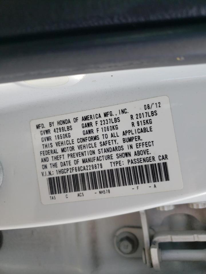Photo 10 from auction – 2012 HONDA ACCORD with VIN 1HGCP2F68CA229879