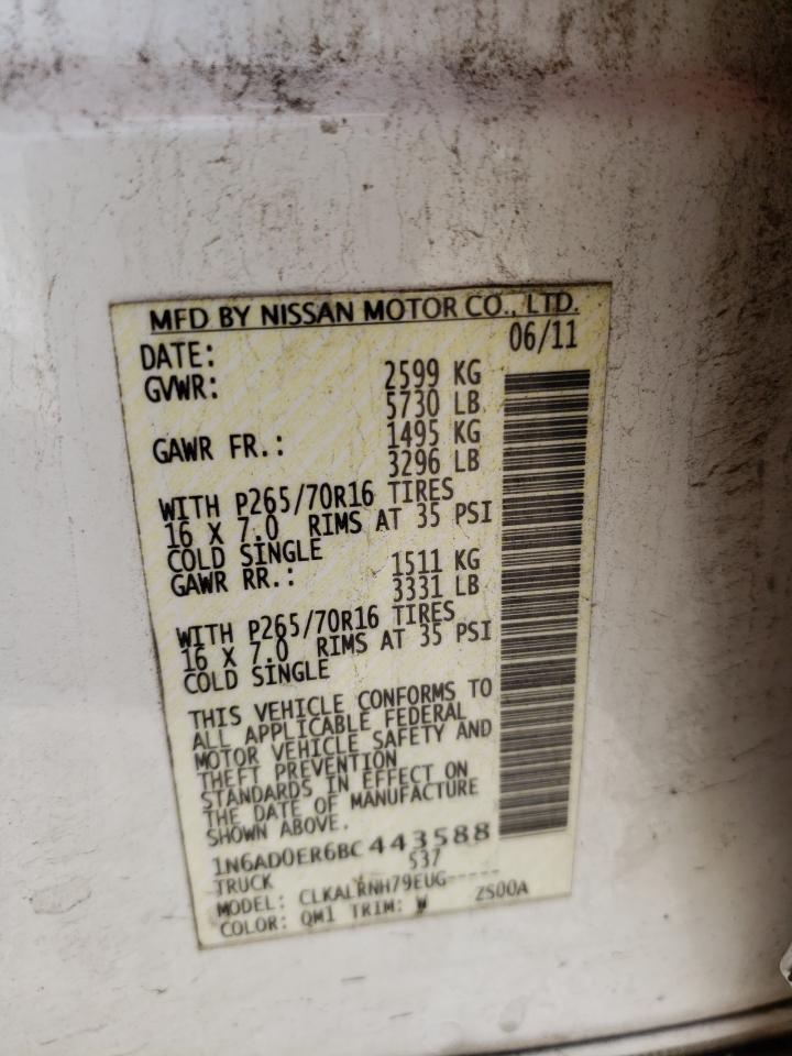 Photo 10 from auction – 2011 NISSAN FRONTIER S with VIN 1N6AD0ER6BC443588
