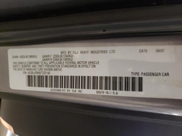 Photo 10 from auction – 2008 SUBARU LEGACY 2.5 with VIN 4S3BL626687202140