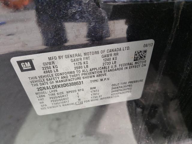 Photo 10 from auction – 2013 CHEVROLET EQUINOX LT with VIN 2GNALDEK8D6388631