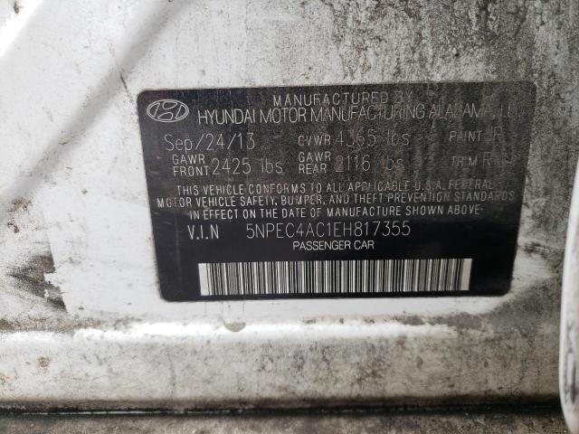 Photo 10 from auction – 2014 HYUNDAI SONATA SE with VIN 5NPEC4AC1EH817355