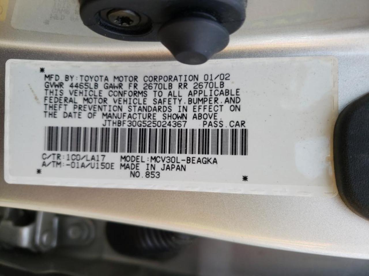 Photo 10 from auction – 2002 LEXUS ES 300 with VIN JTHBF30G525024367
