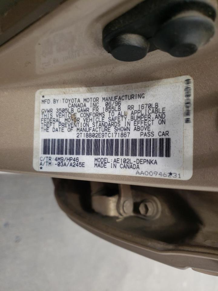 Photo 10 from auction – 1996 TOYOTA COROLLA DX with VIN 2T1BB02E9TC171867