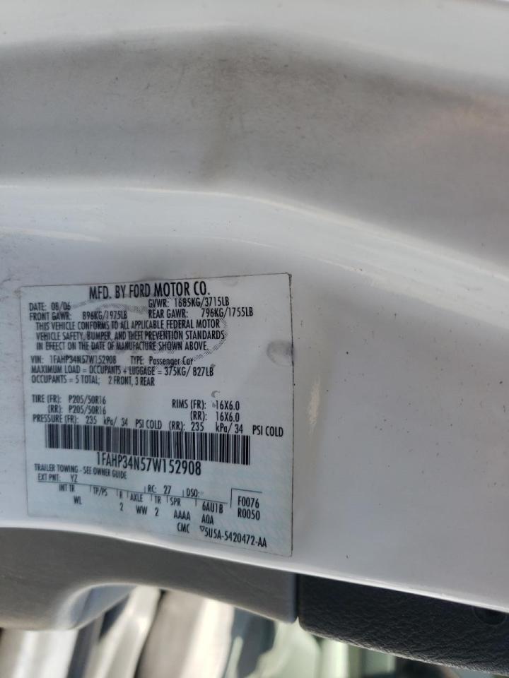 Photo 10 from auction – 2007 FORD FOCUS ZX4 with VIN 1FAHP34N57W152908