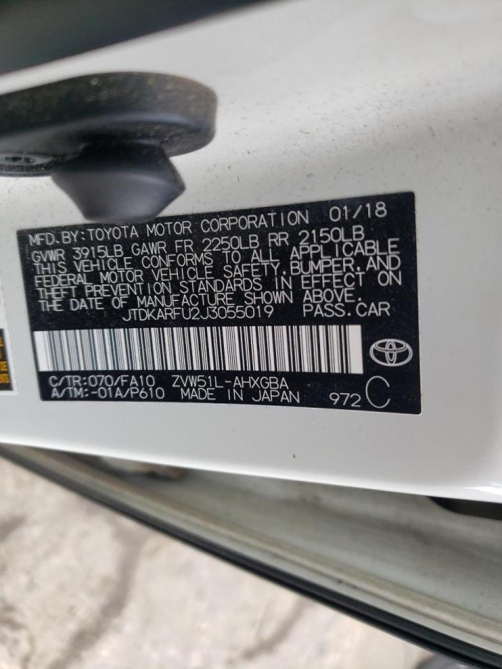 Photo 10 from auction – 2018 TOYOTA PRIUS with VIN JTDKARFU2J3055019