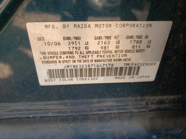 Photo 10 from auction – 2007 MAZDA 3 S with VIN JM1BK323871647178