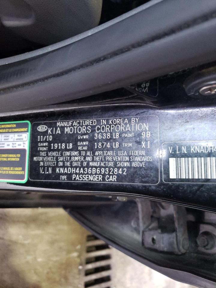 Photo 10 from auction – 2011 KIA RIO BASE with VIN KNADH4A36B6932842