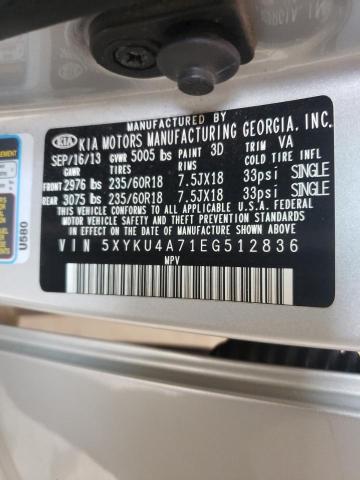 Photo 10 from auction – 2014 KIA SORENTO EX with VIN 5XYKU4A71EG512836