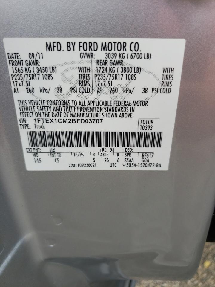 Photo 10 from auction – 2011 FORD F150 SUPER with VIN 1FTEX1CM2BFD03707
