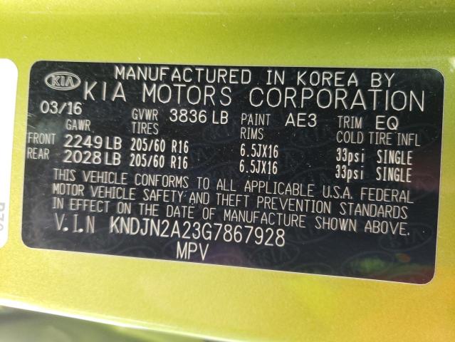 Photo 10 from auction – 2016 KIA SOUL with VIN KNDJN2A23G7867928