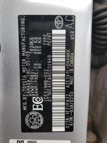 Photo 10 from auction – 2010 TOYOTA COROLLA MA with VIN 2T1KE4EE8AC032949