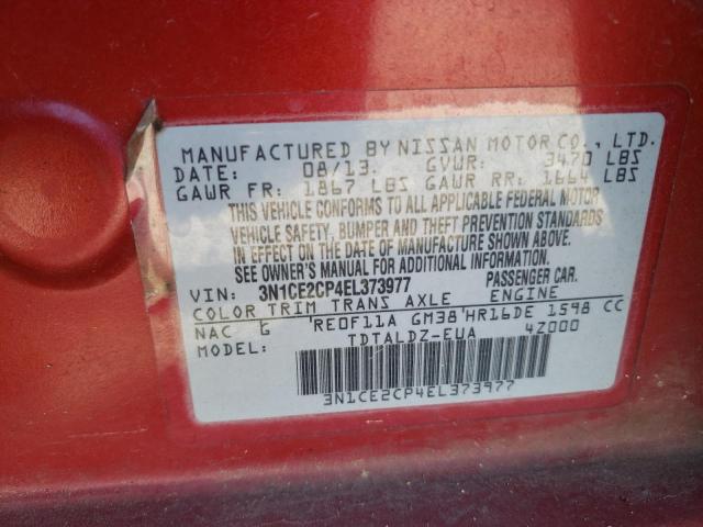 NISSAN VERSA NOTE 2014 with VIN 3N1CE2CP4EL373977 - Photo from auction