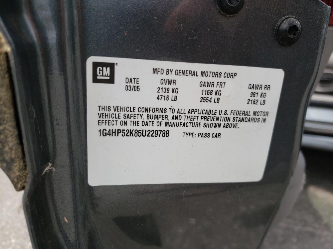 Photo 10 from auction – 2005 BUICK LESABRE CU with VIN 1G4HP52K85U229788
