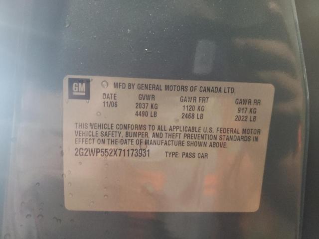 Photo 10 from auction – 2007 PONTIAC GRAND PRIX with VIN 2G2WP552X71173931