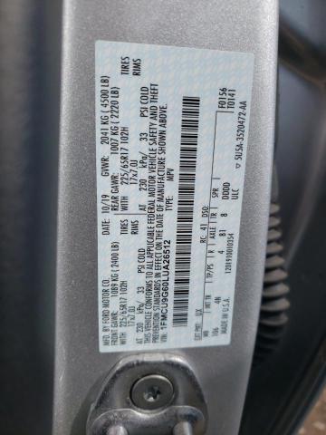 FORD ESCAPE SE 2020 with VIN 1FMCU9G60LUA26512 - Photo from auction