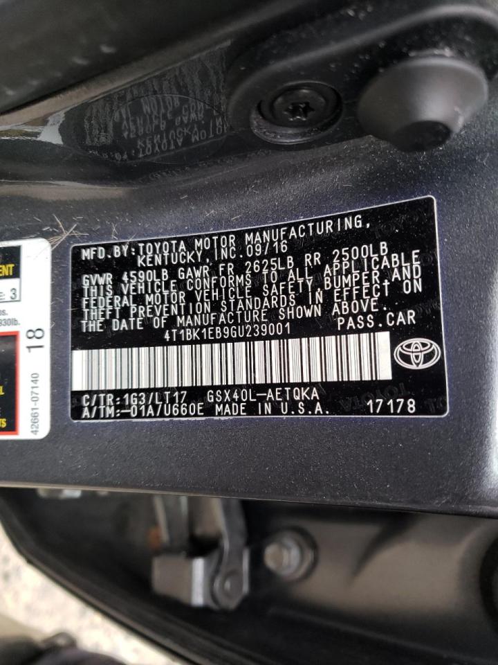 Photo 10 from auction – 2016 TOYOTA AVALON XLE with VIN 4T1BK1EB9GU239001