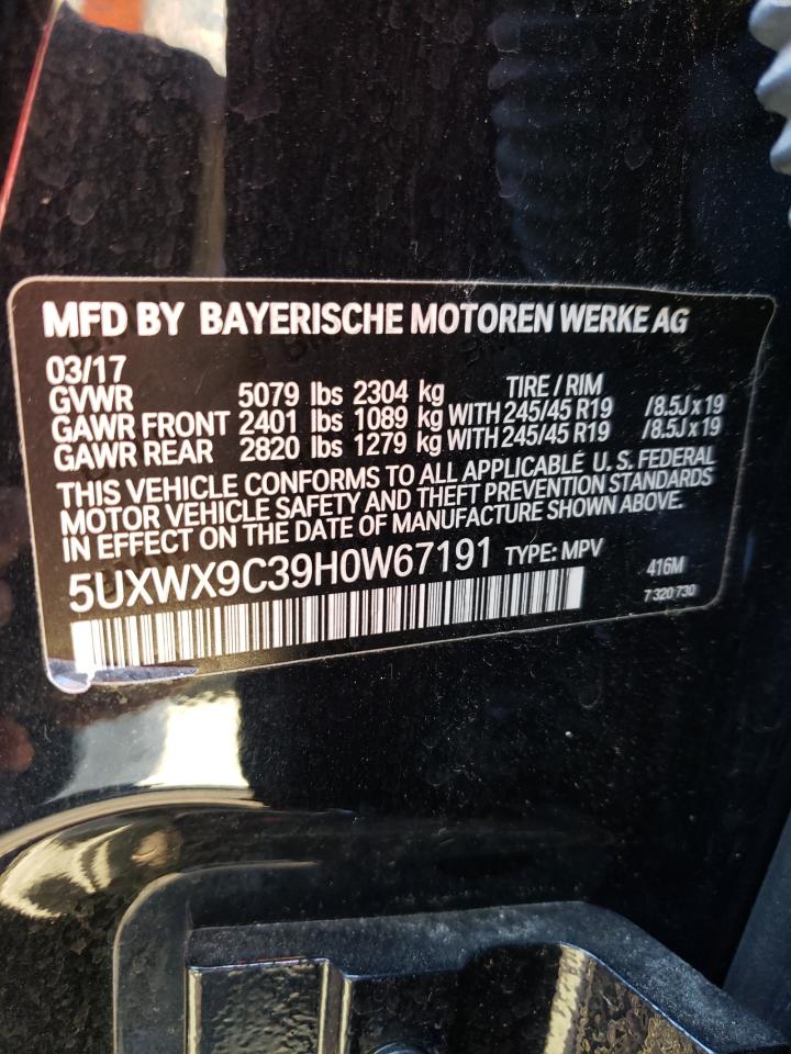 Photo 10 from auction – 2017 BMW X3 XDRIVE2 with VIN 5UXWX9C39H0W67191