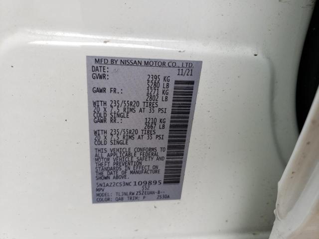Photo 10 from auction – 2022 NISSAN MURANO with VIN 5N1AZ2CS3NC109895