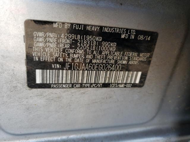 Photo 10 from auction – 2014 SUBARU IMPREZA with VIN JF1GJAA60EG026400