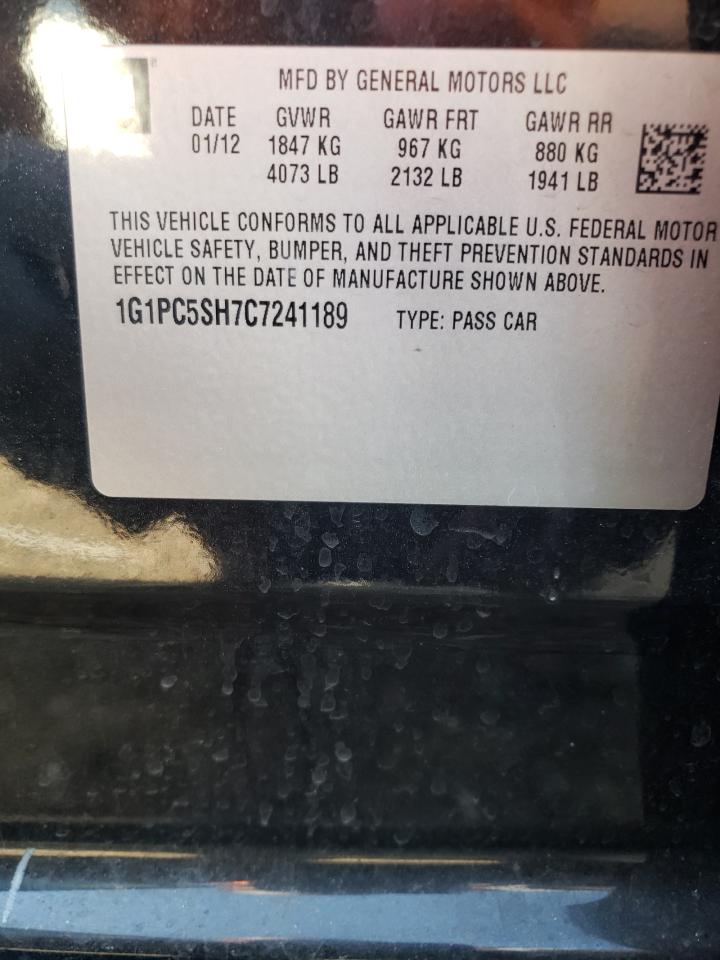 Photo 10 from auction – 2012 CHEVROLET CRUZE LS with VIN 1G1PC5SH7C7241189