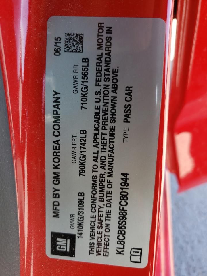 Photo 10 from auction – 2015 CHEVROLET SPARK LS with VIN KL8CB6S98FC801944