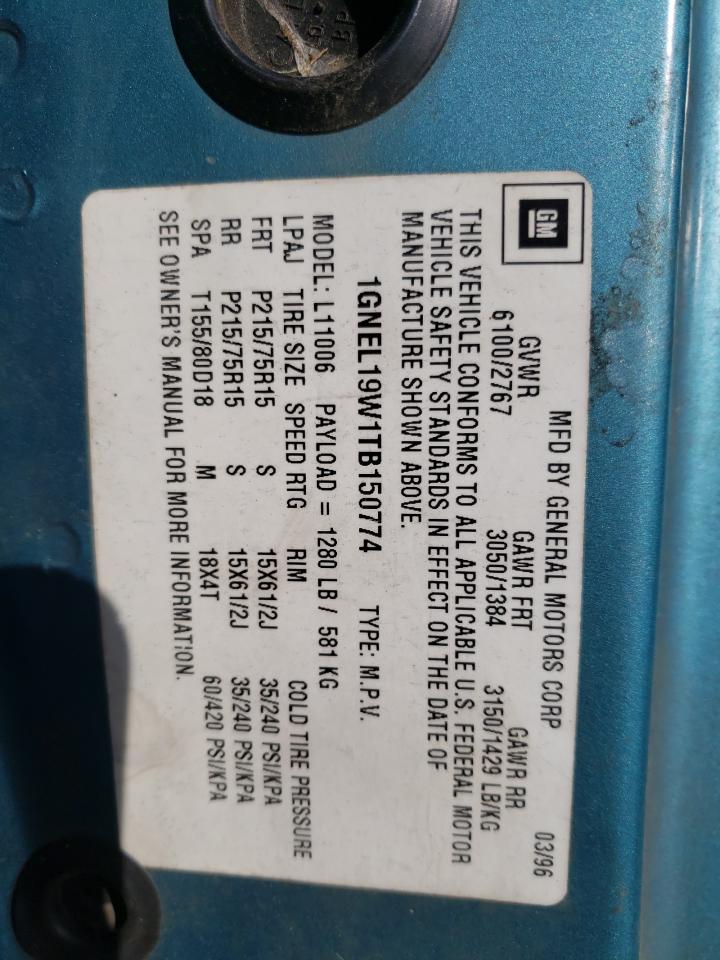 Photo 10 from auction – 1996 CHEVROLET ASTRO with VIN 1GNEL19W1TN150774